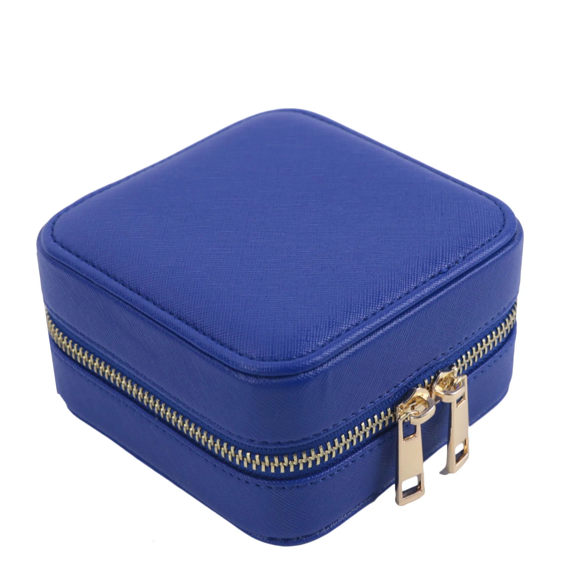 Portable Leather Travel Jewelry Box for Women | Amora Blue