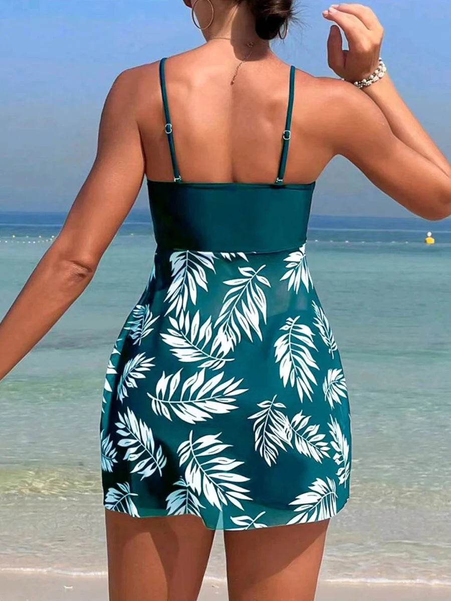 Printed Tankini Set With Shorts For Women | Liora