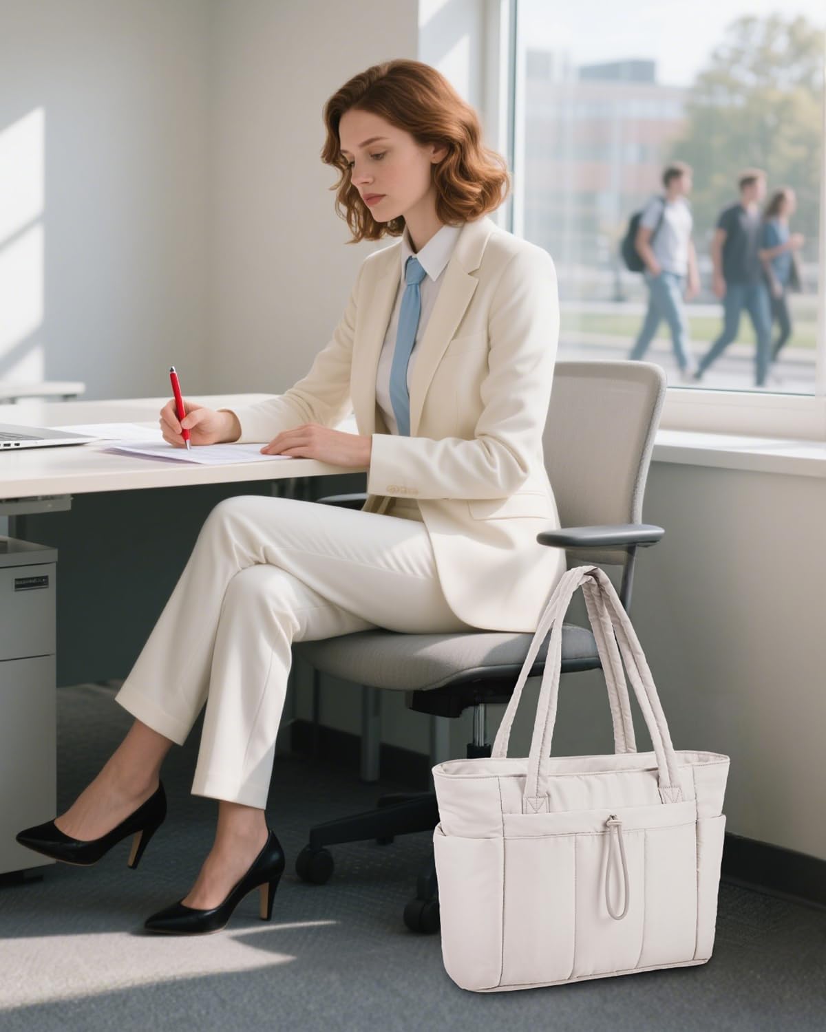 Quilted Water-Resistant Quilted Nylon Tote Bag for Women | Arlene