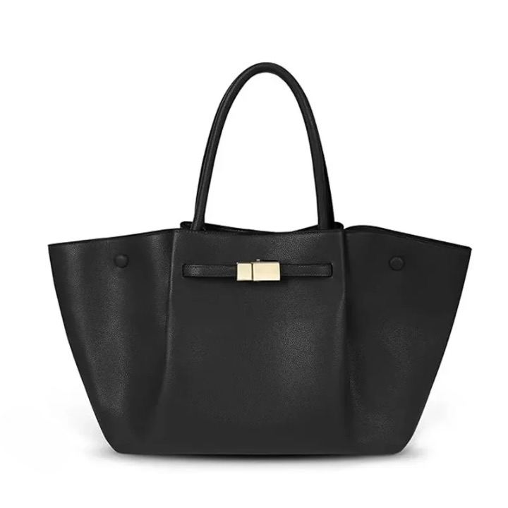 Renley – Trapezoid Structured Tote Bag Big Black