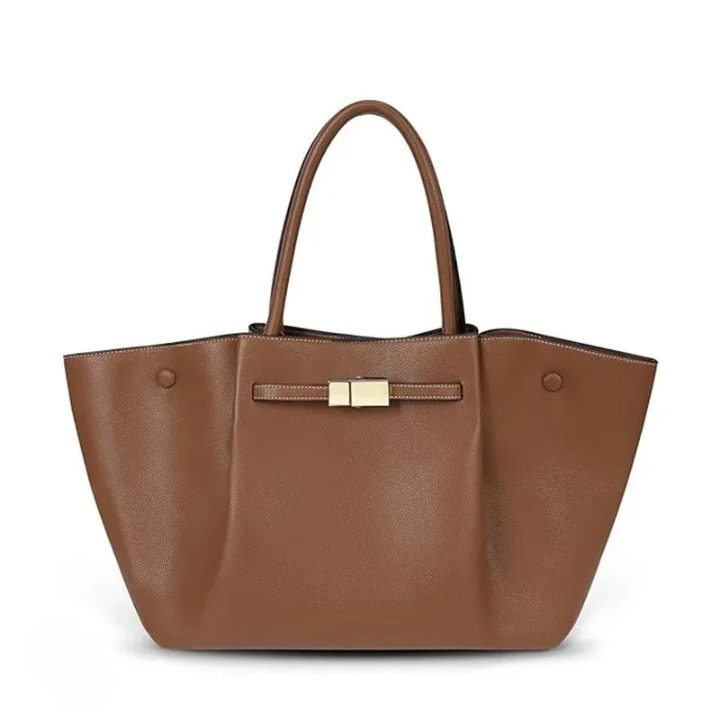 Renley – Trapezoid Structured Tote Bag Big Brown
