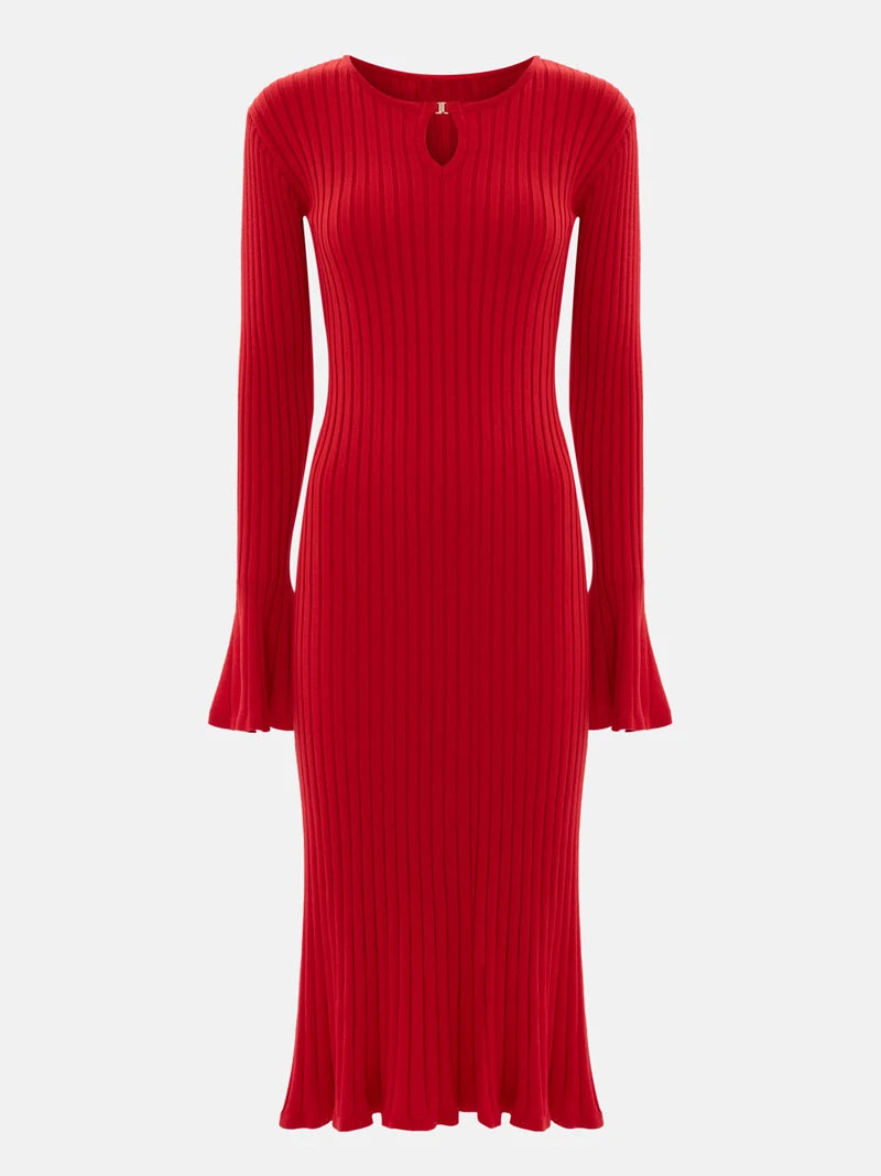 Christmas Midi Dress For Women | Luminara Red