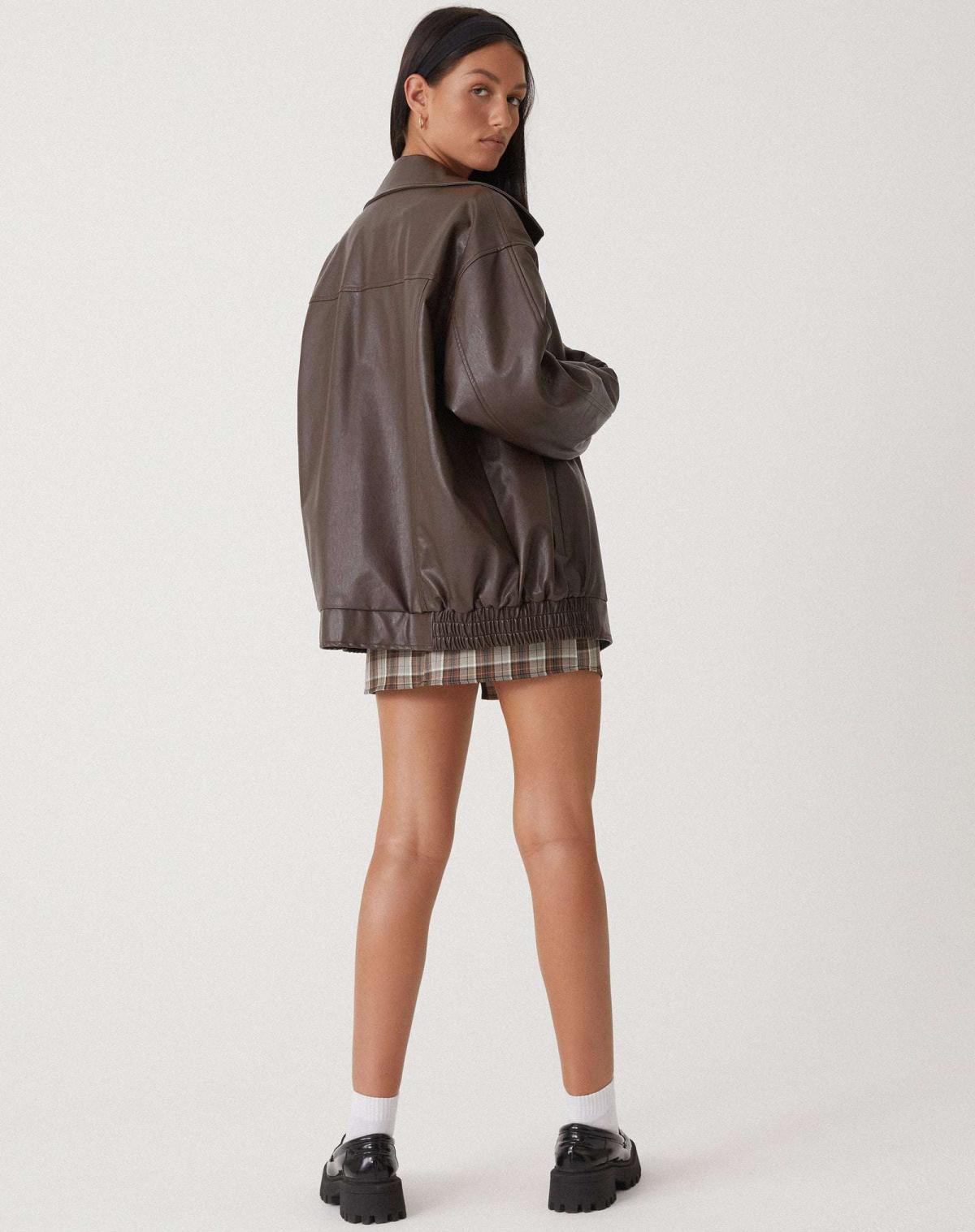 Classic PU Leather Jacket Stylish Fit for Women | Roux