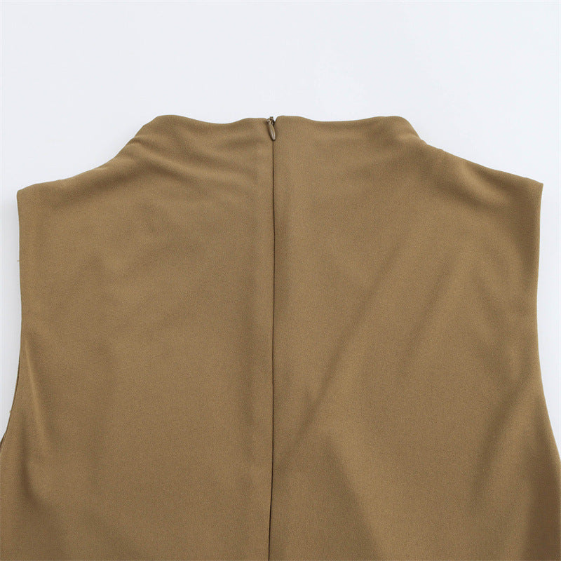 Ruched Front Sleeveless Midi Dress for Women | Coralia