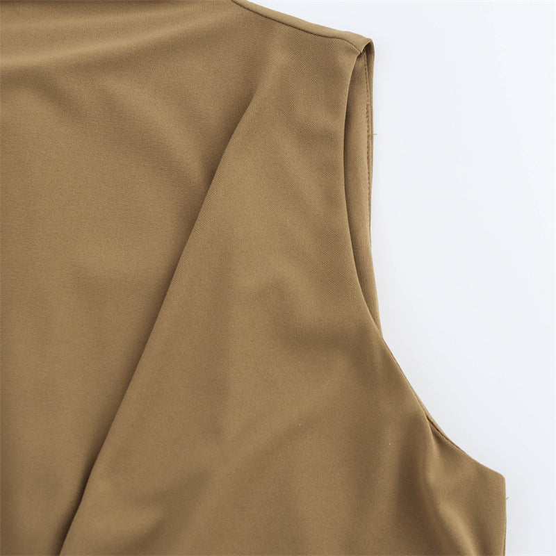 Ruched Front Sleeveless Midi Dress for Women | Coralia