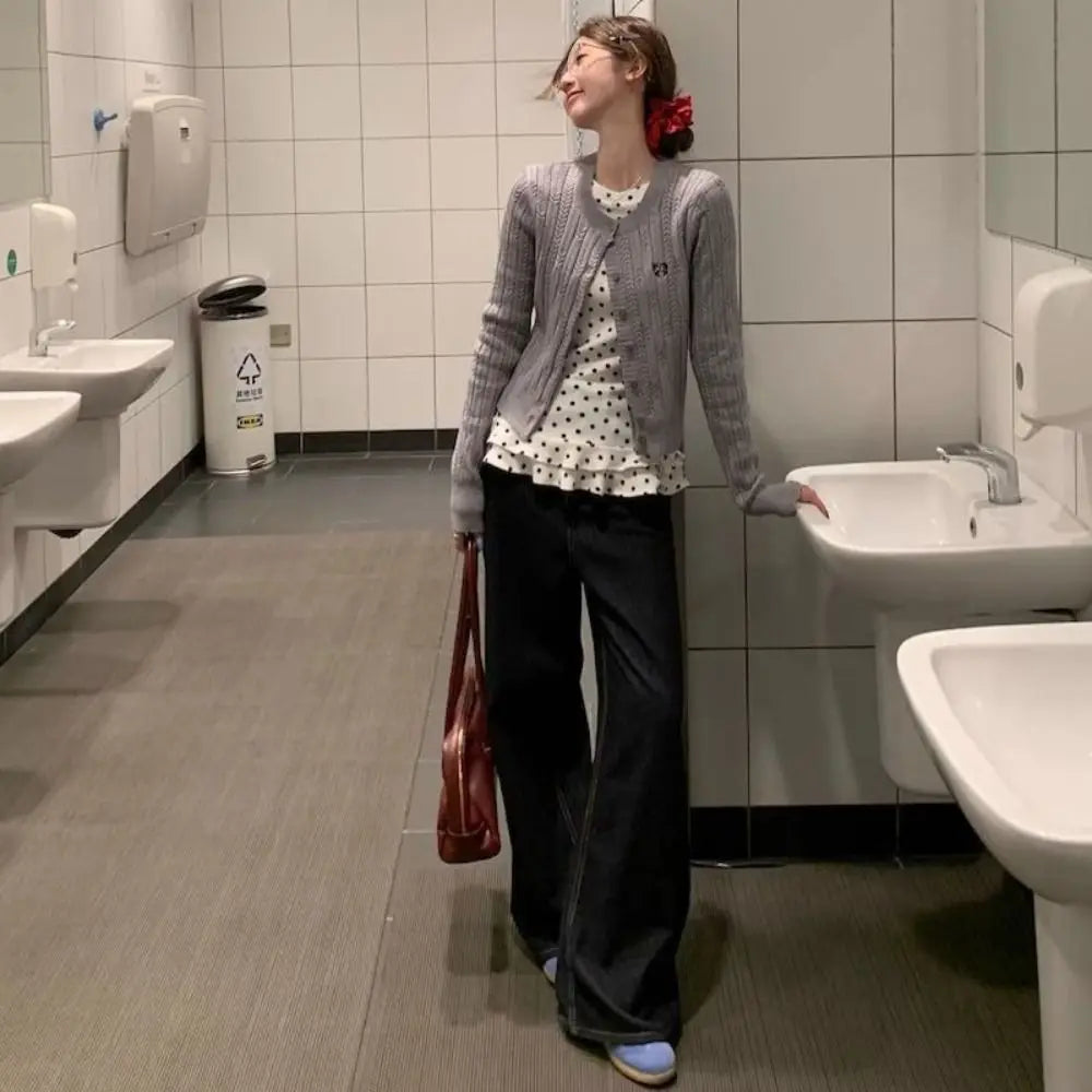 Ruffle Trim Polka Dot Top For Women | Liora