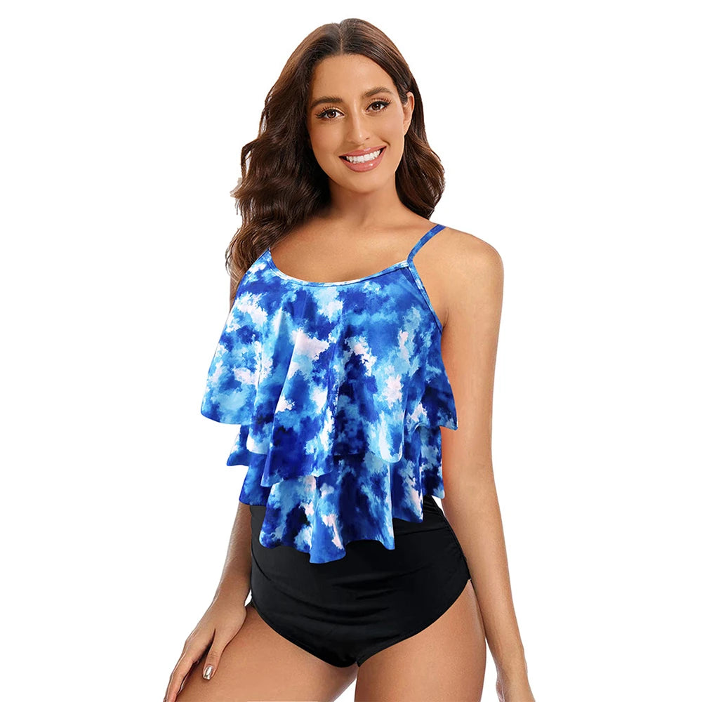 Ruffled Tankini Swimwear For Women | Maralyn Blue