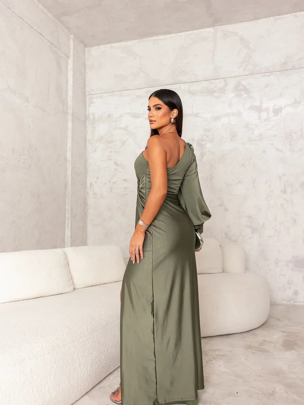 Satin One-Shoulder Formal Dress For Women | Zandria