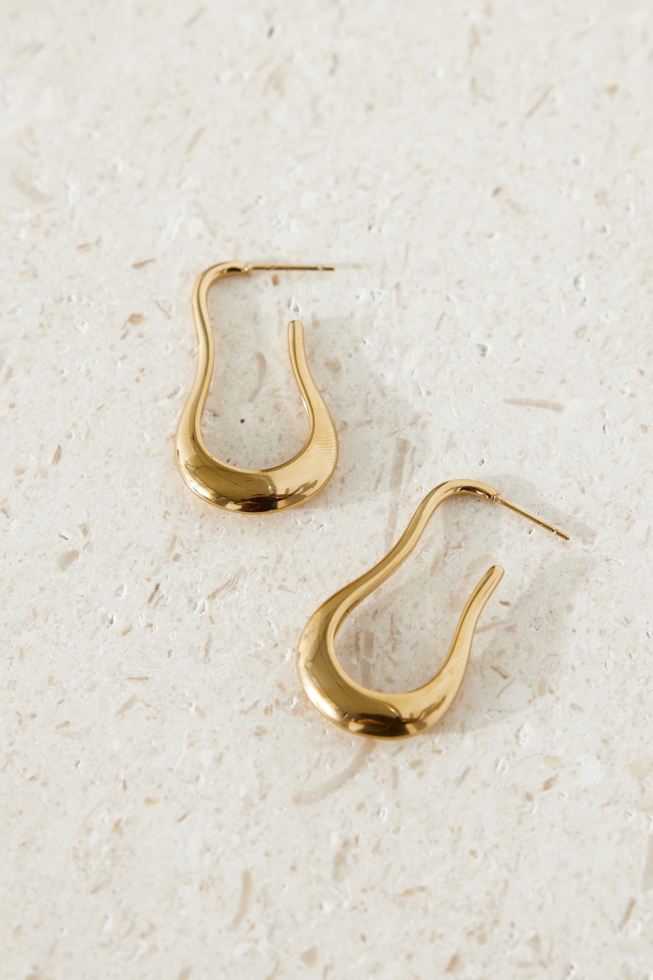 Sculpted Gold Teardrop Earrings for Women | Karla Gold One Size