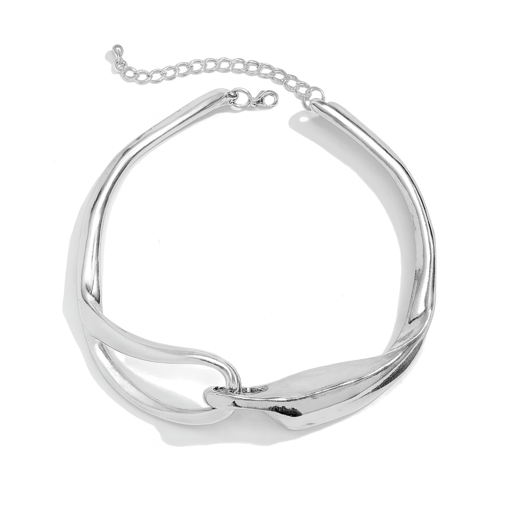 Sculptural Metal Link Choker Necklace for Women | Arianna