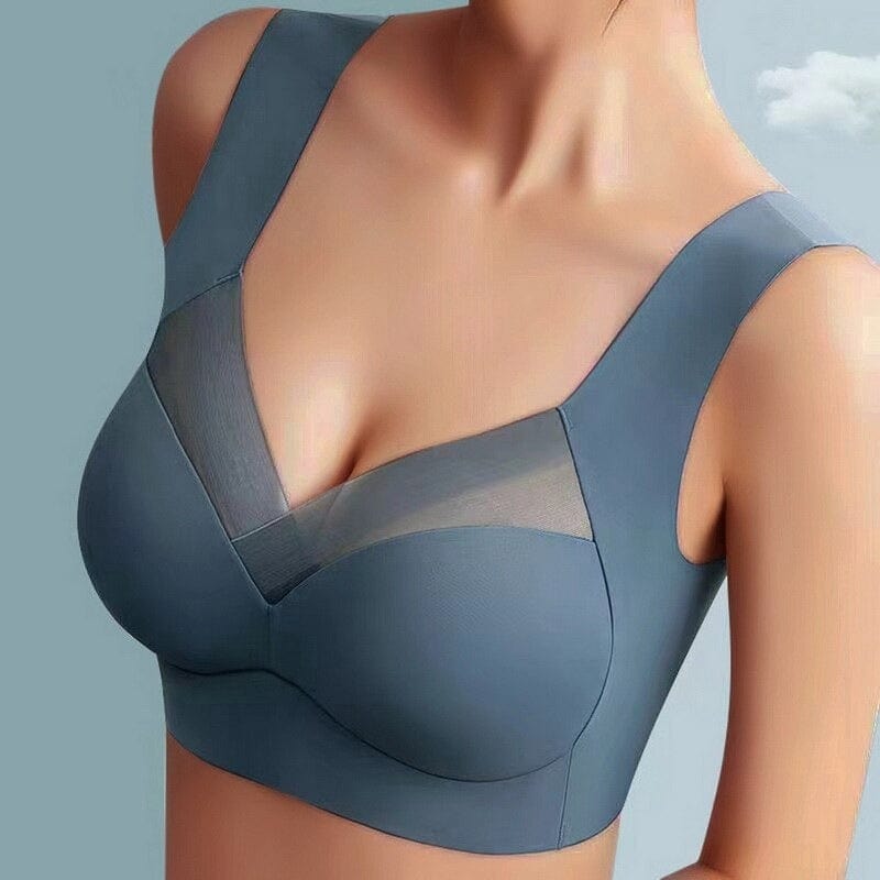 Seamless Lift Support Bra with Wide Straps for Women | Janella Dark Blue