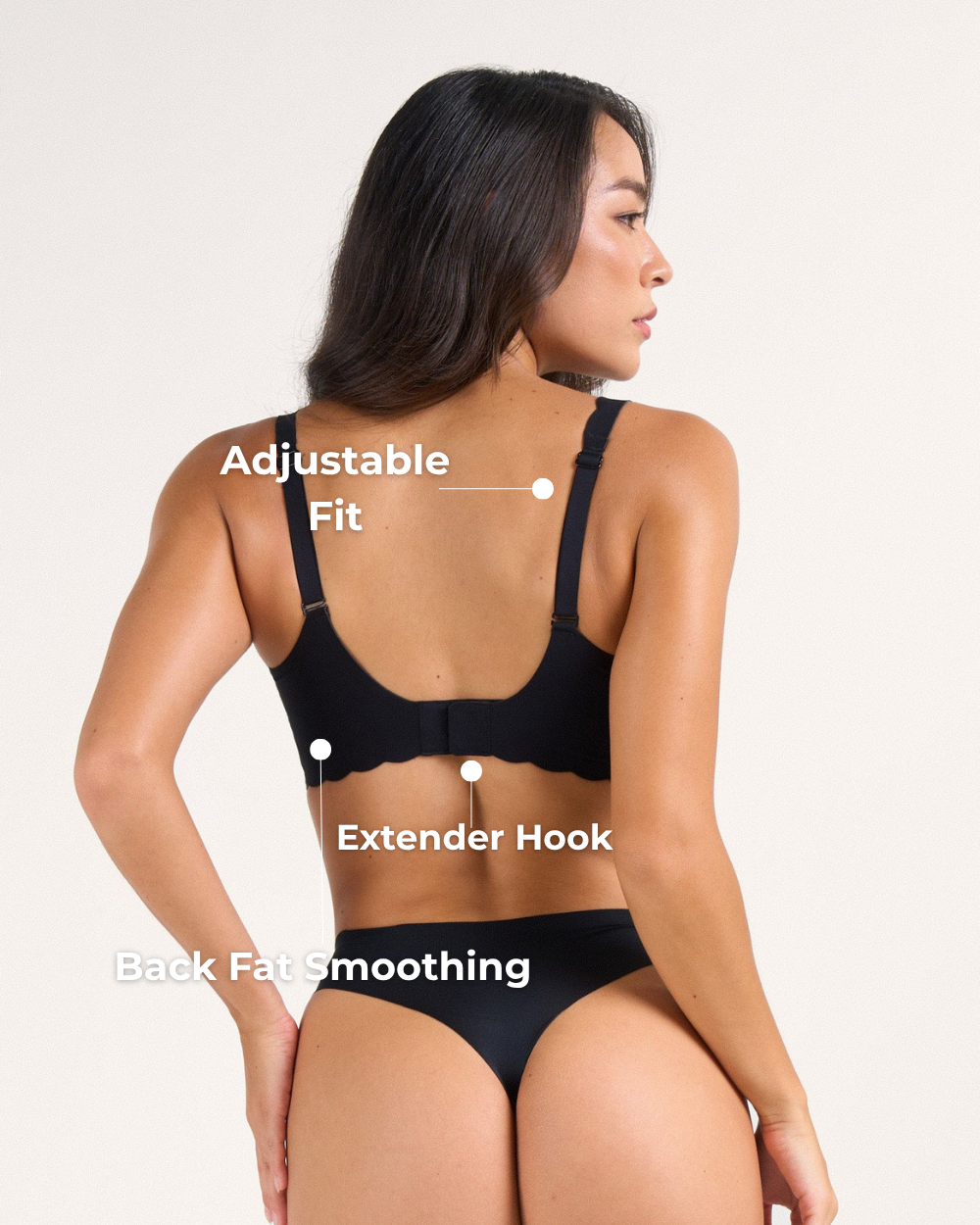 Seamless Scalloped Wireless Lift Bra for Women | Cassy