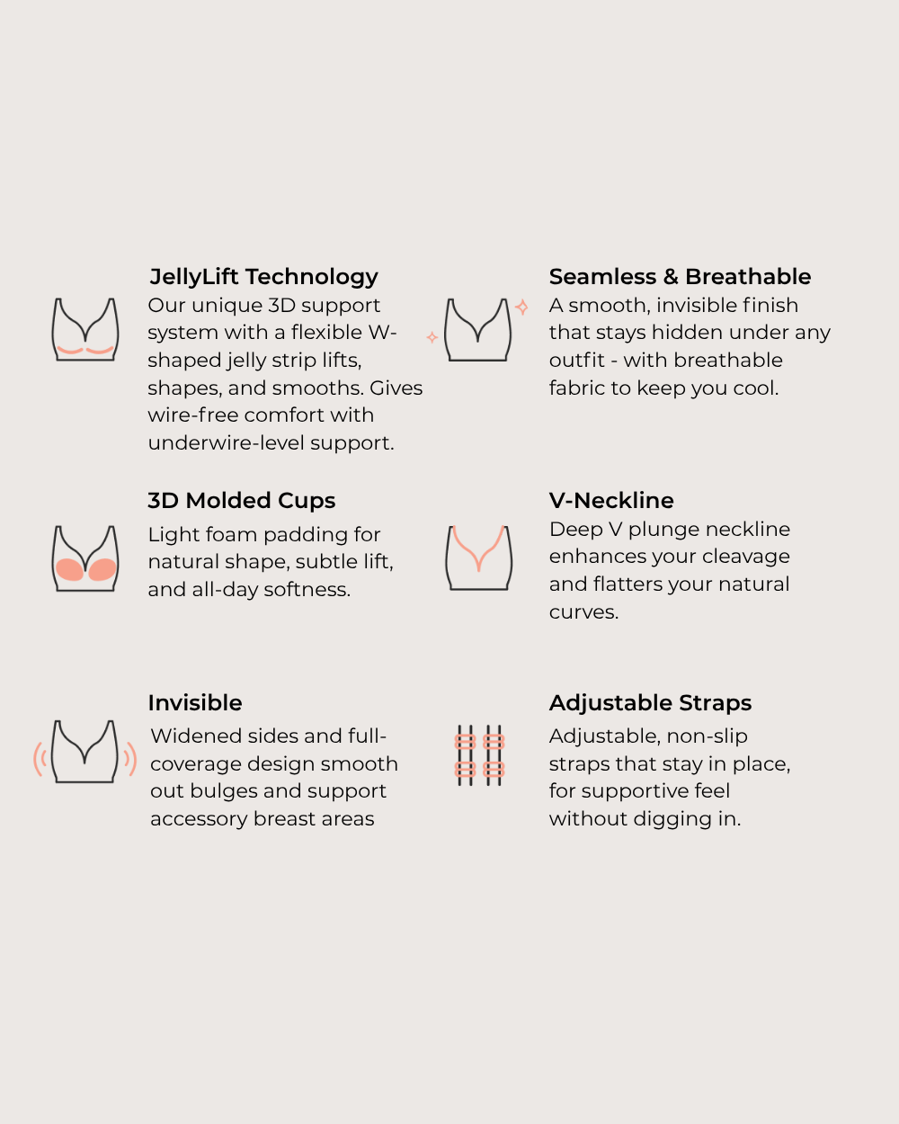 Seamless Wire-Free JellyLift Bra with Natural Lift | Nova