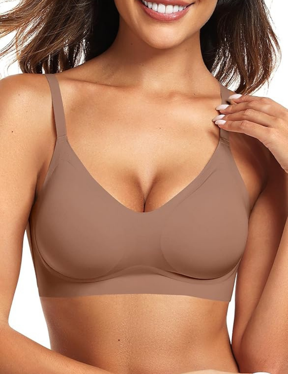 Seamless Wireless Lift Bra for Women | Aria Mocha