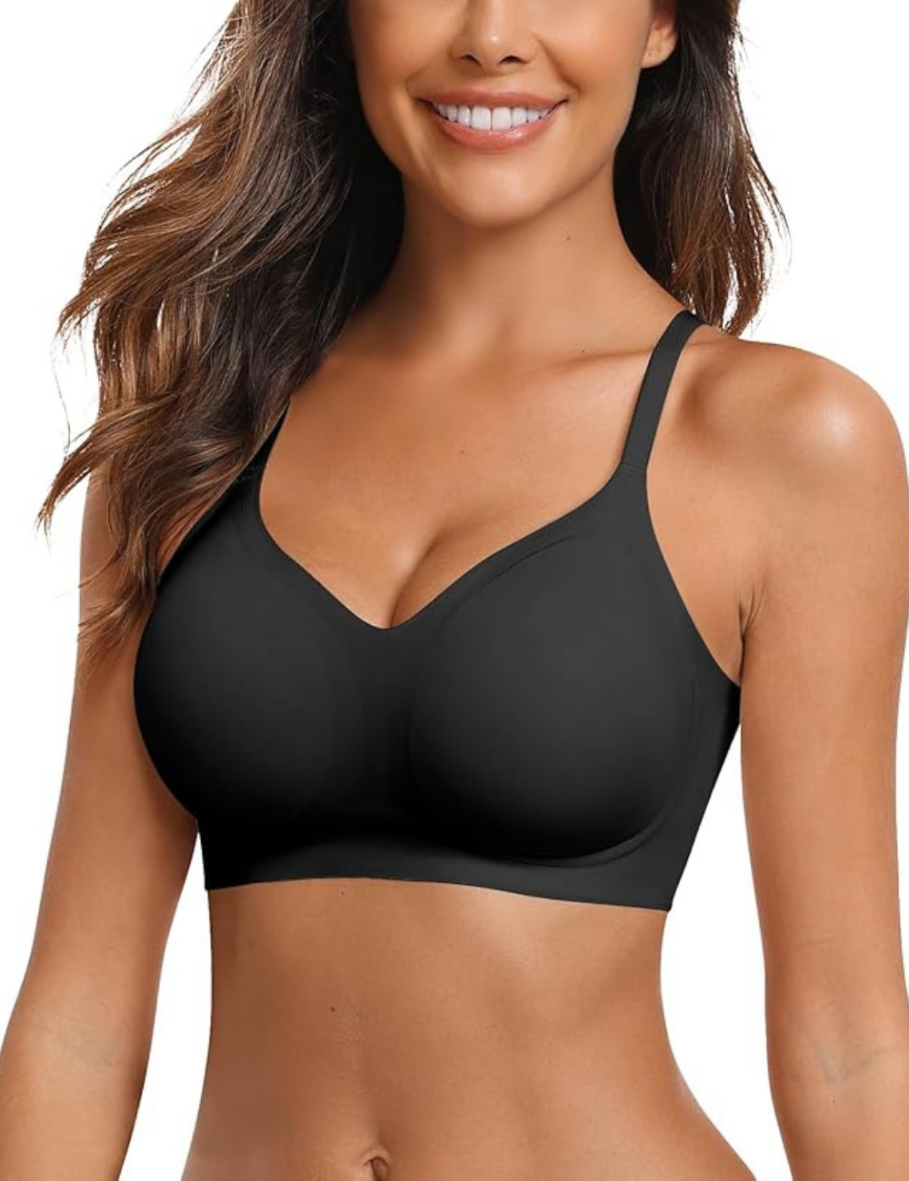 Seamless Wireless Lift Bra for Women | Aria Black