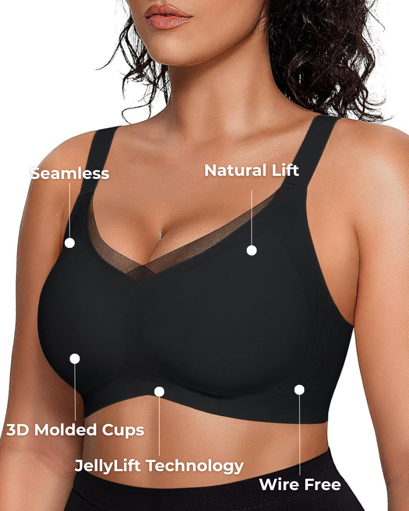 Seamless Wireless Lift Bra with Mesh Detail for Women | Amara