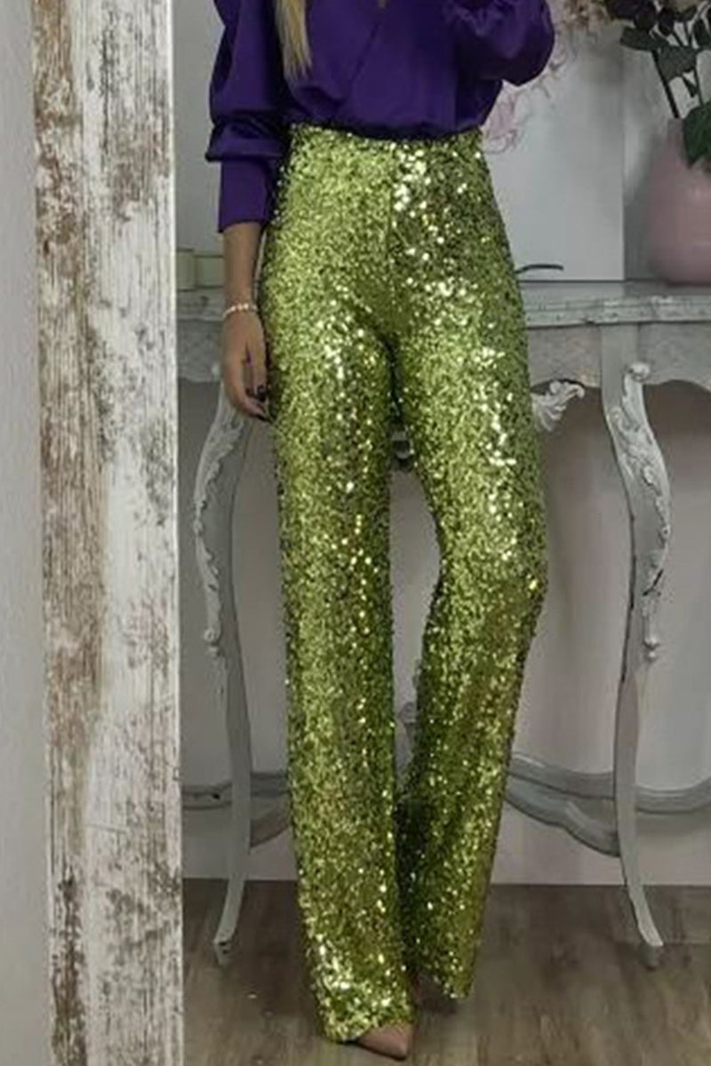 Sequin Statement Flare Pants for Women| Brianna