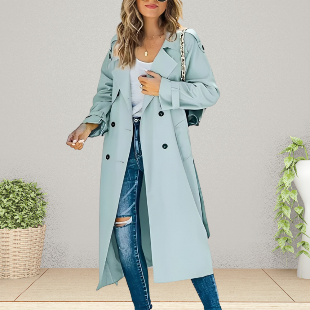 Ladies Trench Coat | Seraphina Light blue
