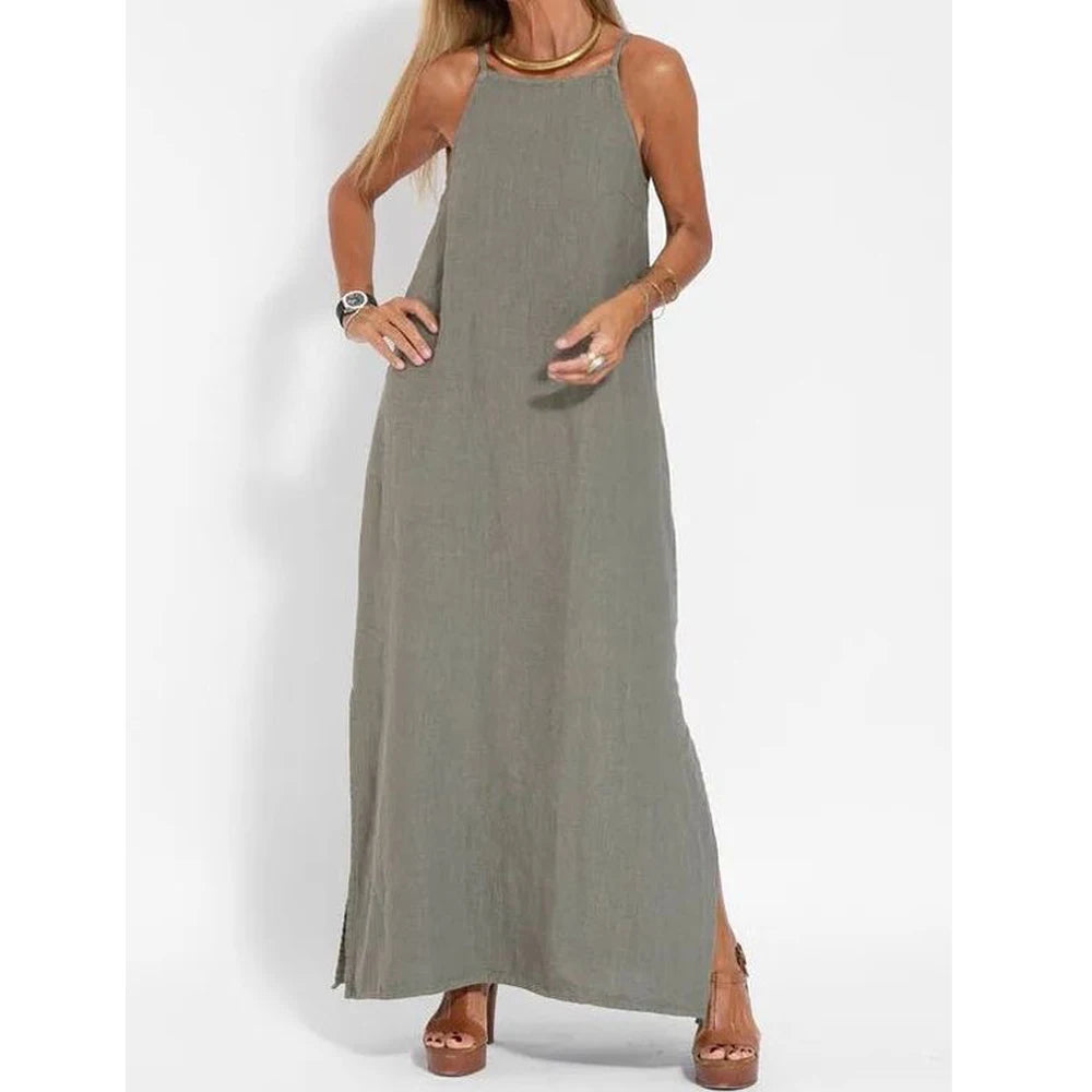 Linen Maxi Summer Slip Dress for Women | Fyyla