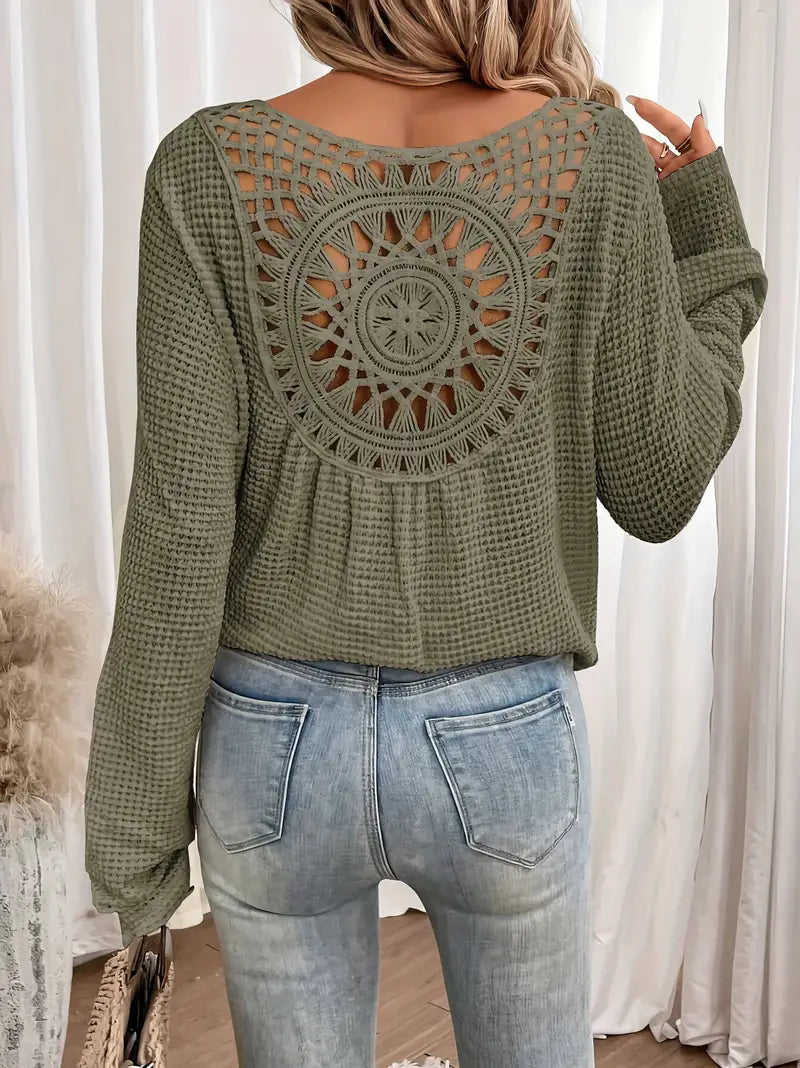 V-Neck Sweater Elegant Fit for Women | Siena Army green