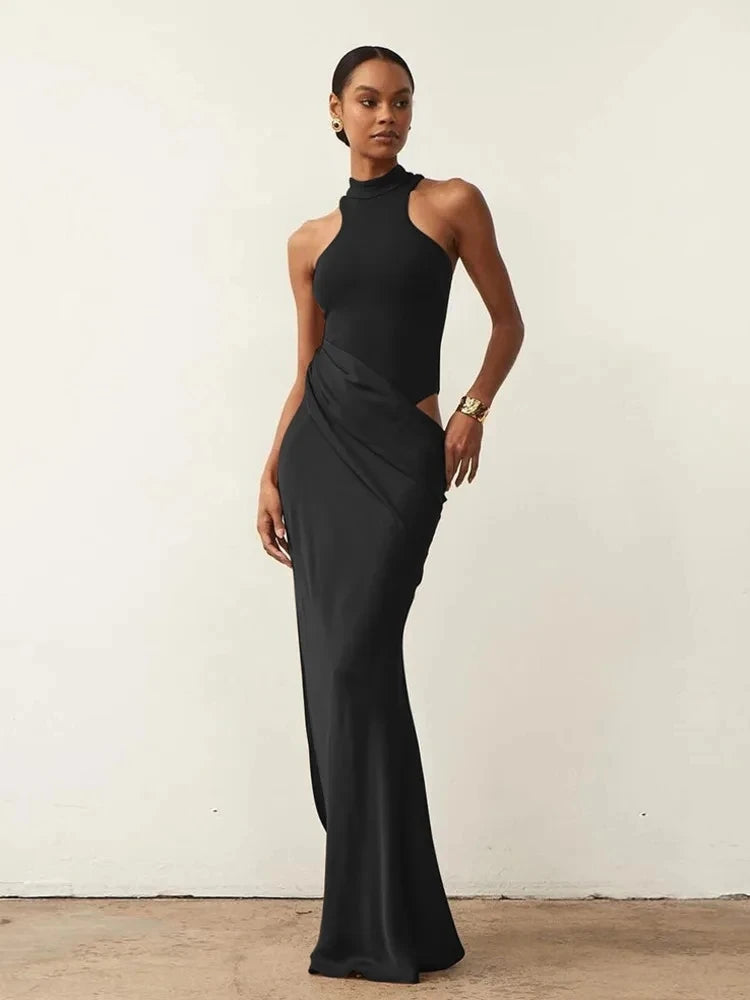 Sleeveless Hollow Out Maxi Dress for Women | Korina Black