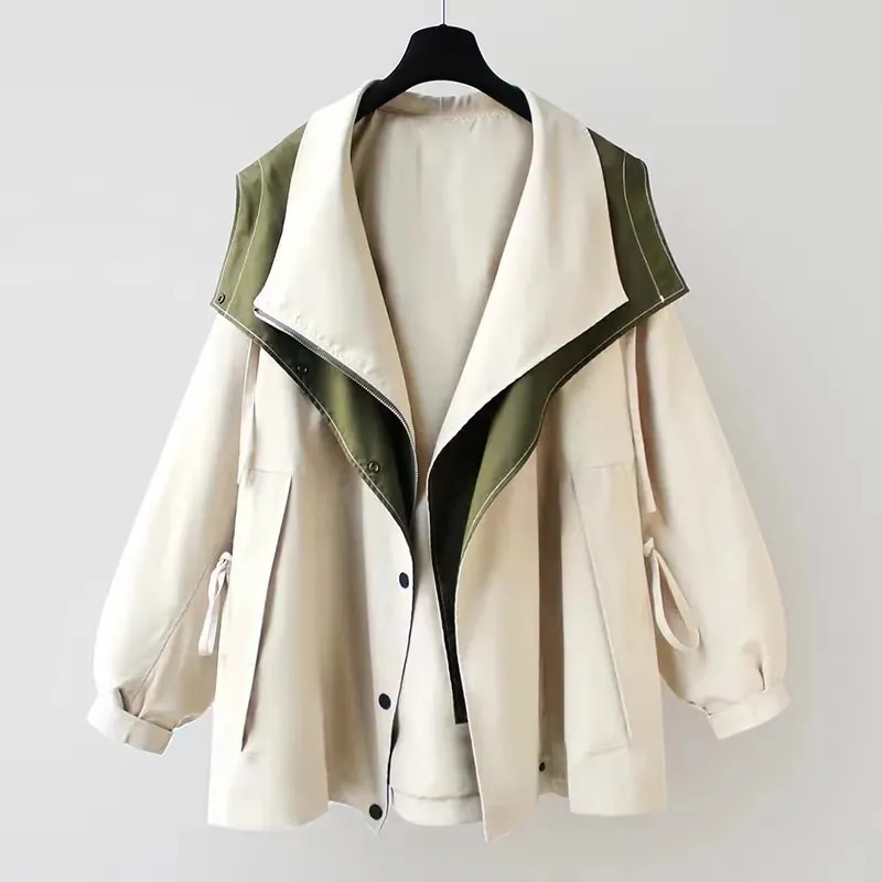 Solena – Oversized Waxed Trench Coat White