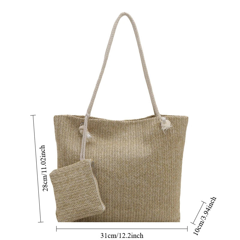 Spacious Straw Beach Bag For Women | Lirina