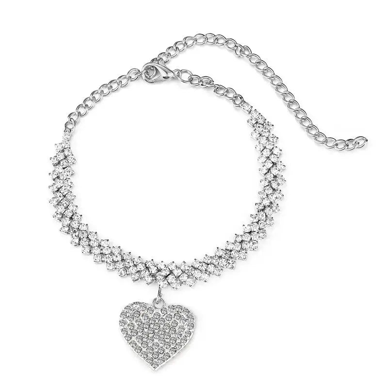 Sparkling Rhinestone Chain Anklet for Women | Giulia Style 6 One size