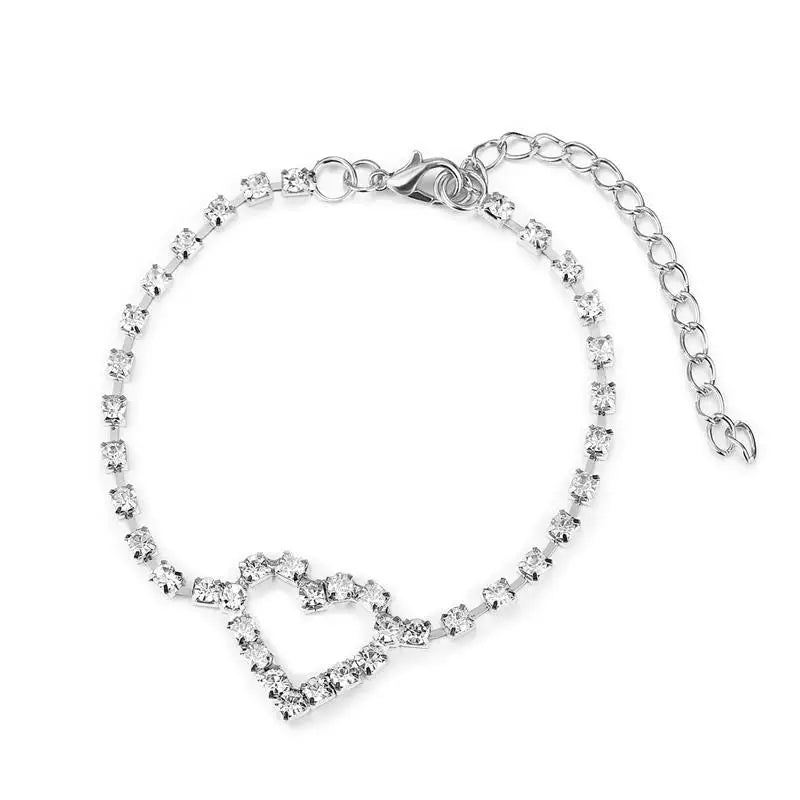 Sparkling Rhinestone Chain Anklet for Women | Giulia Style 2 One size