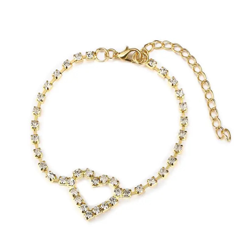 Sparkling Rhinestone Chain Anklet for Women | Giulia Style 1 One size