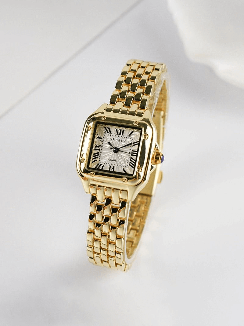 Square Gold Quartz Watch For Women | Jorina
