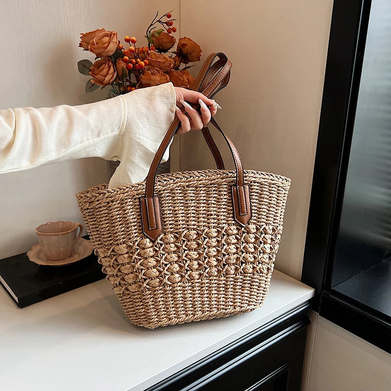 Straw Shoulder Bags for Women | Lira Khaki