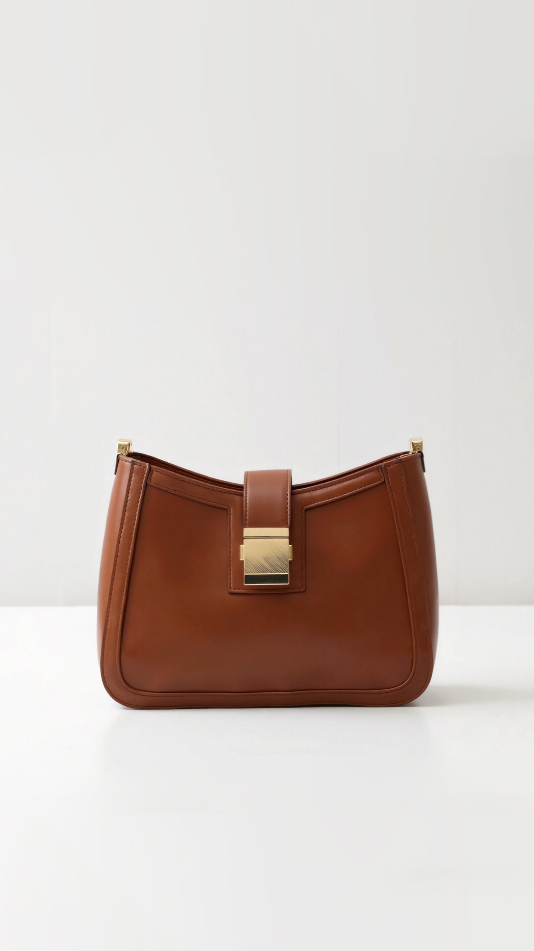 Structured Top Handle Bag with Gold Clasp for Women | Elisse Brown