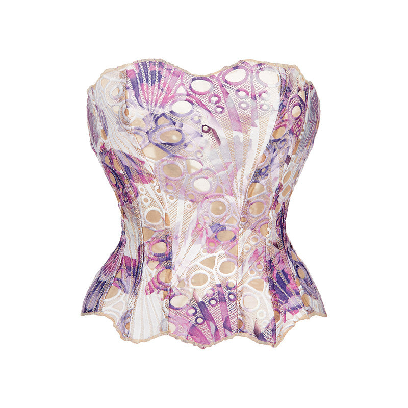 Stylish Lace Corset Top for Women | Serah Lilac