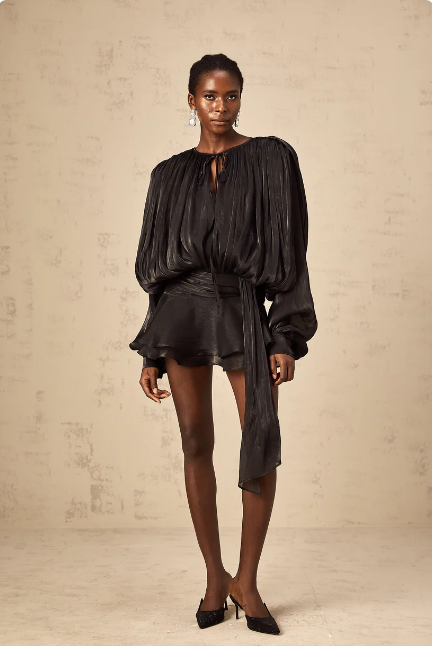 Stylish Long Sleeve Satin Mini Dress for Women | Adriana