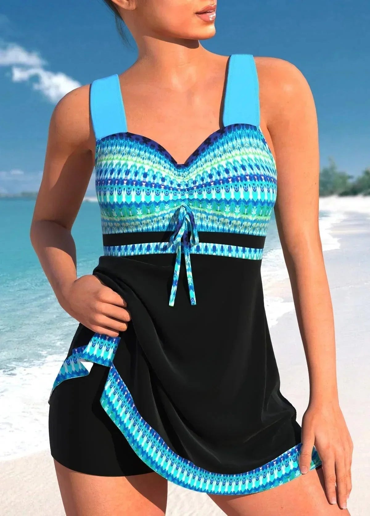 Swimwear Tankini Set for Women | Meravella Blue
