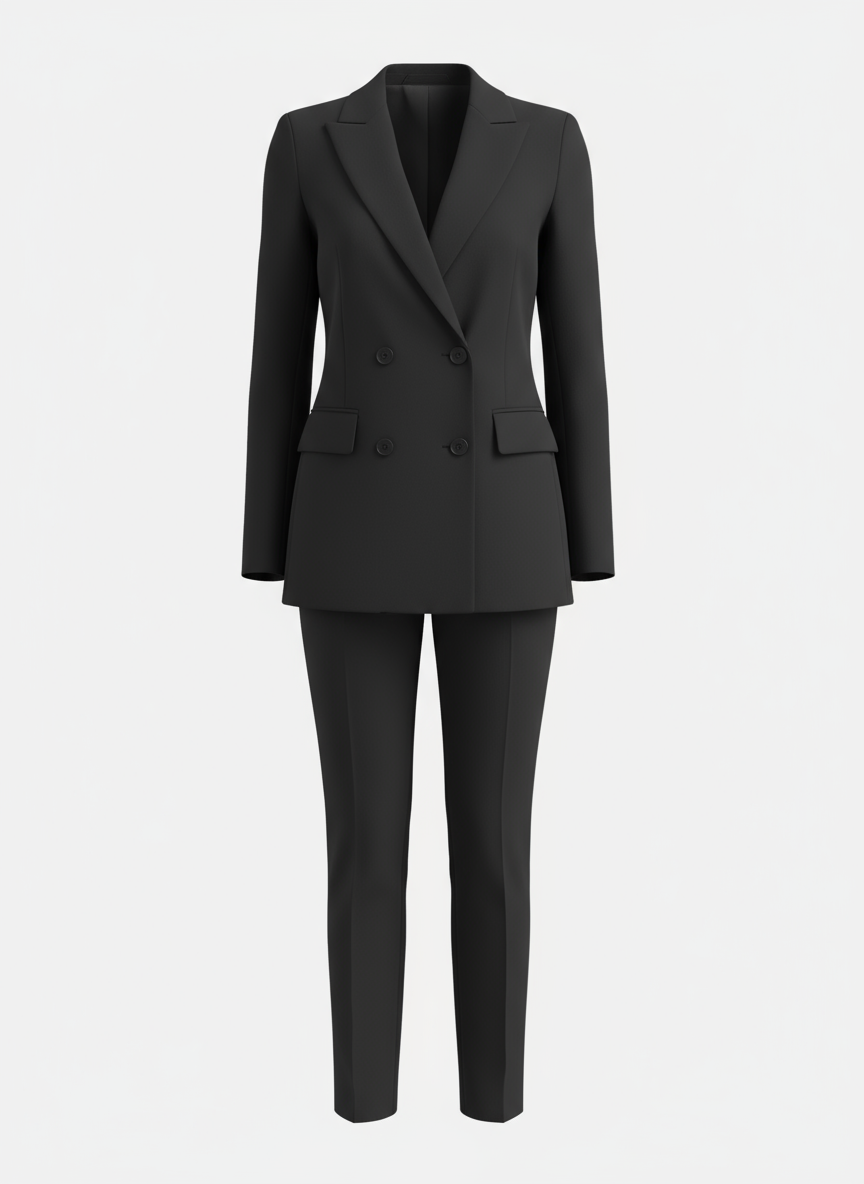 Tailored Suit Set Tapered Pants for Women | Laurienne Black