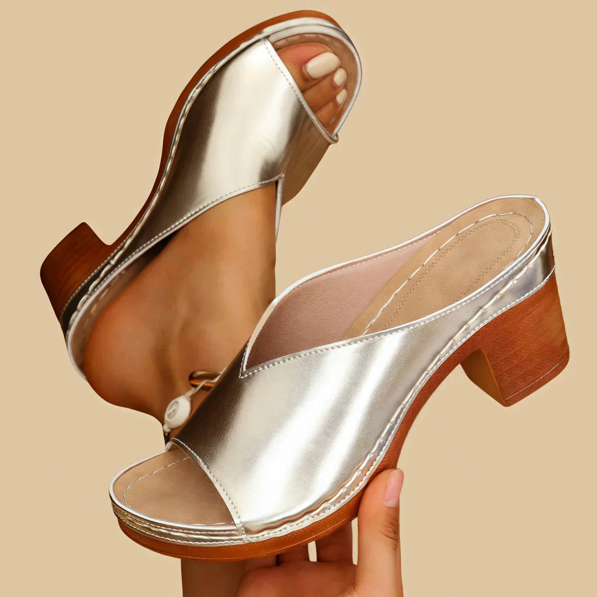 Thick Heel Sandal for Women | Selena Gold