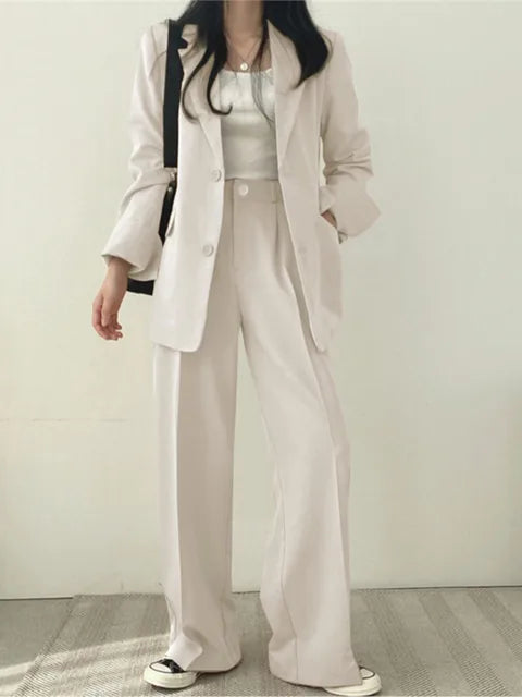 Two-Part Pants Suit for Women | Nora Beige