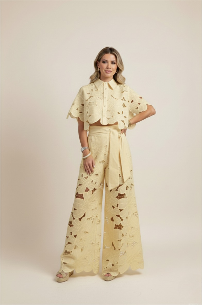 Two-Piece Formal Set For Women | Jentara Yellow