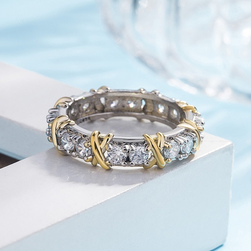 Two-Tone Crystal Eternity Ring for Women | Aurora
