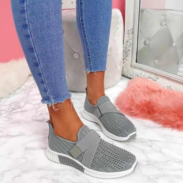 Valma – Slip-On Women's Sneakers with Velcro Grau