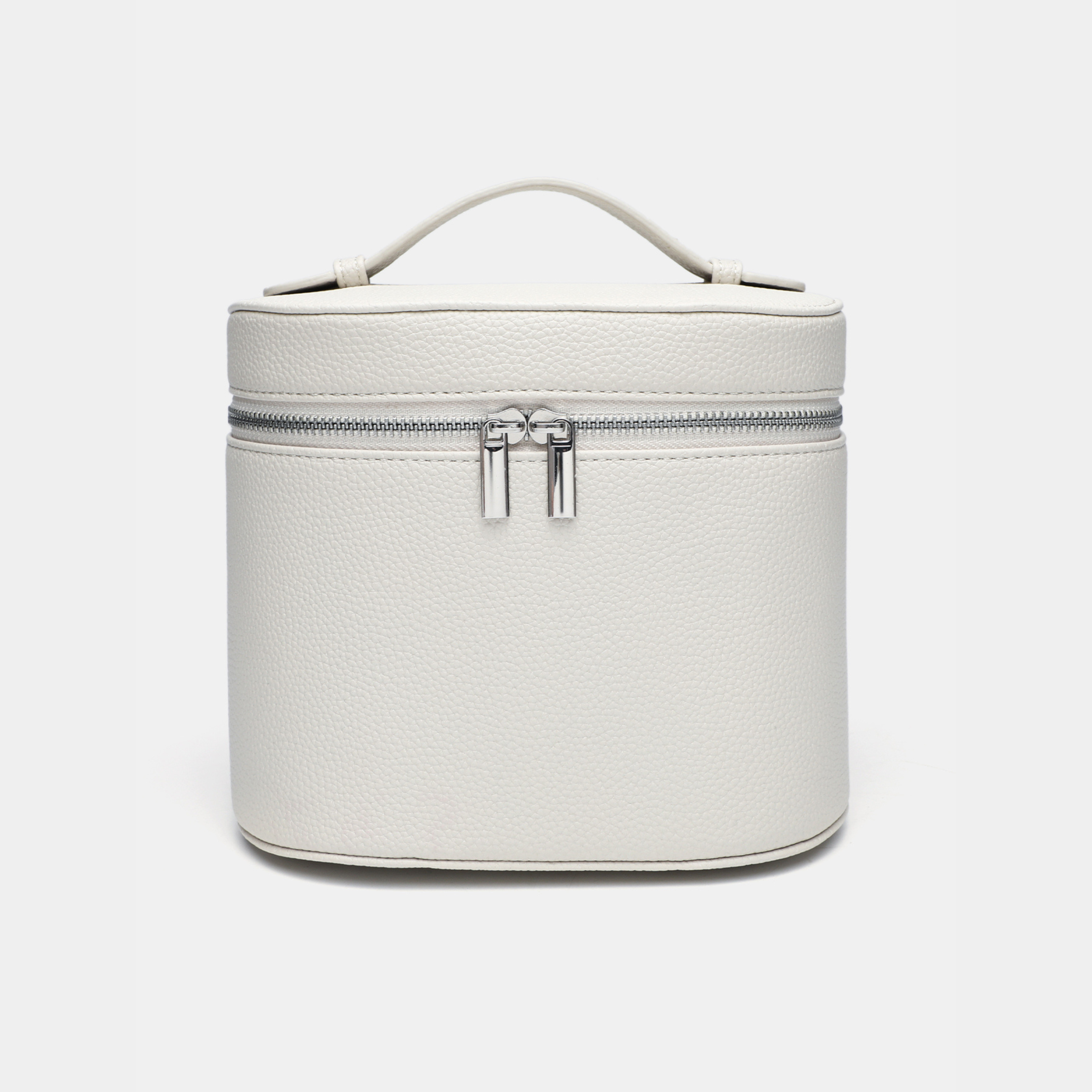 Vegan Leather Travel Makeup Case for Women | Viona White