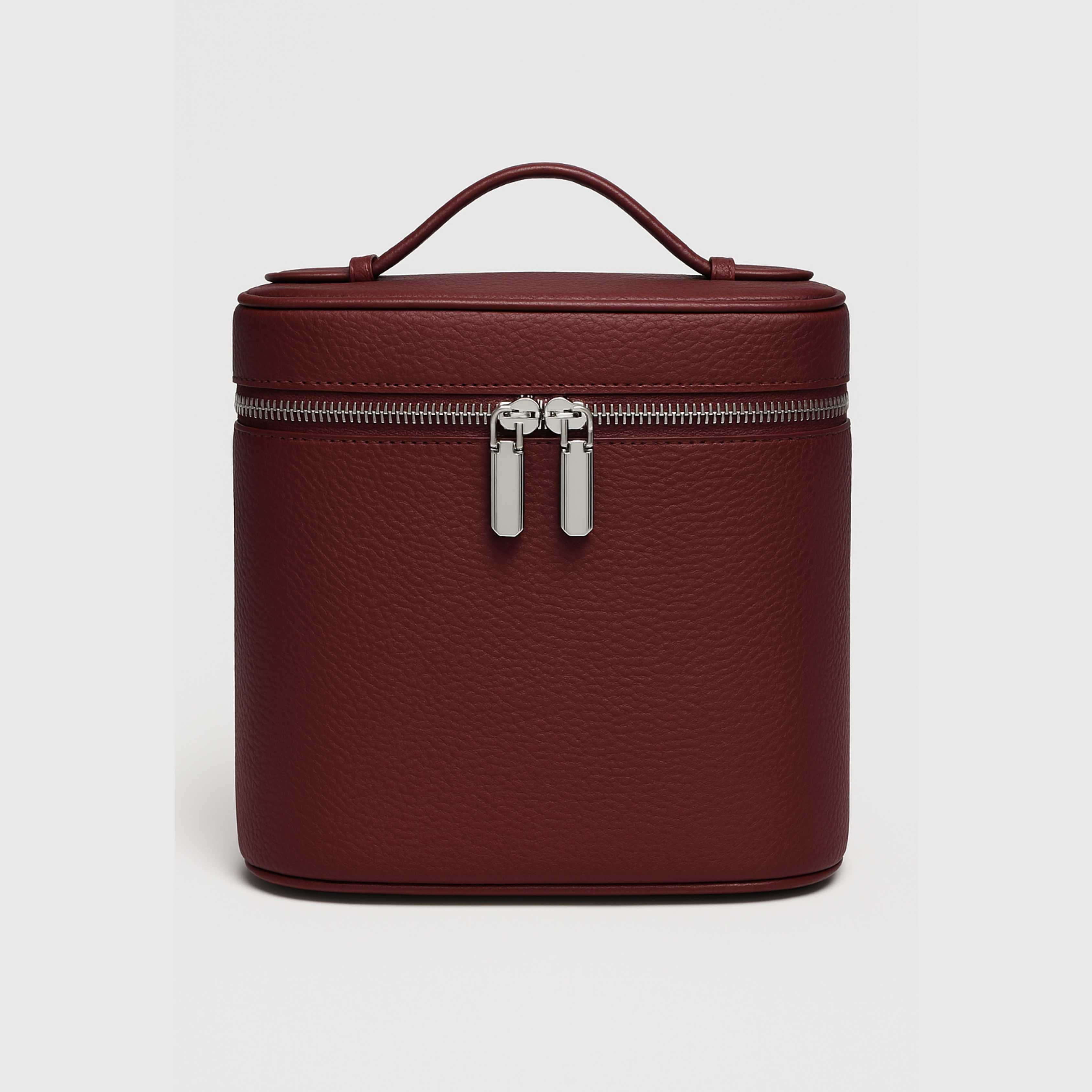 Vegan Leather Travel Makeup Case for Women | Viona Burgundy