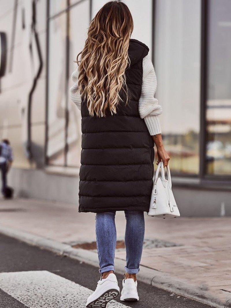 Long Puffer Vest Stylish Layering for Women | Vicky
