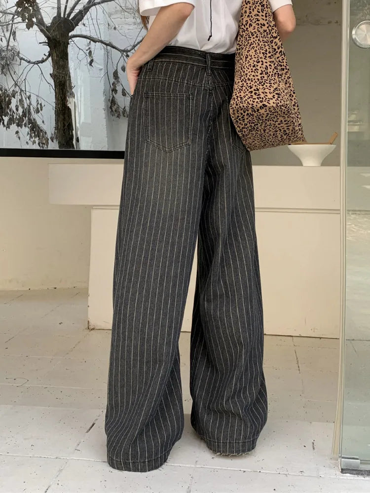 Black Wide Leg Baggy Jeans Pants | Zeina