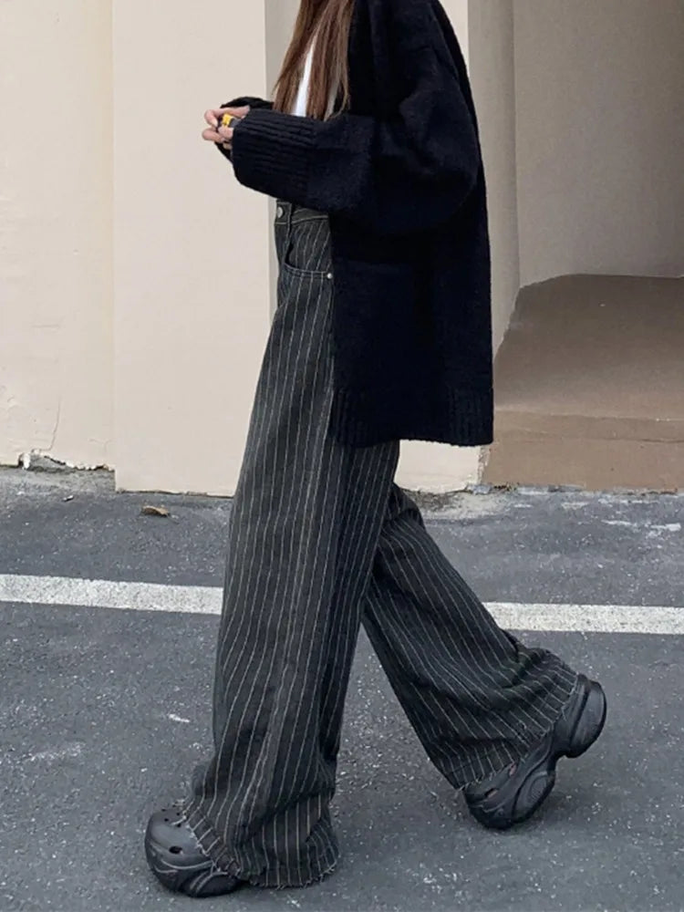 Black Wide Leg Baggy Jeans Pants | Zeina