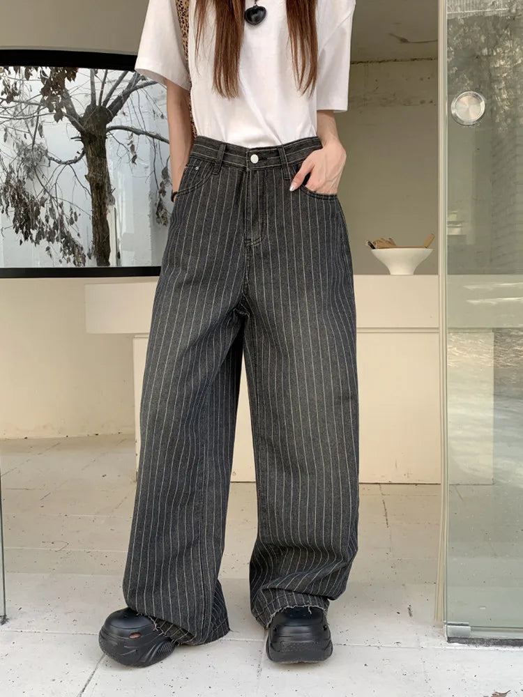 Black Wide Leg Baggy Jeans Pants for Women | Zeinab Black