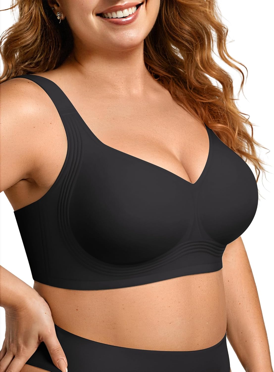 Wireless Full-Coverage Support Bra with Adjustable Straps for Women | Ella