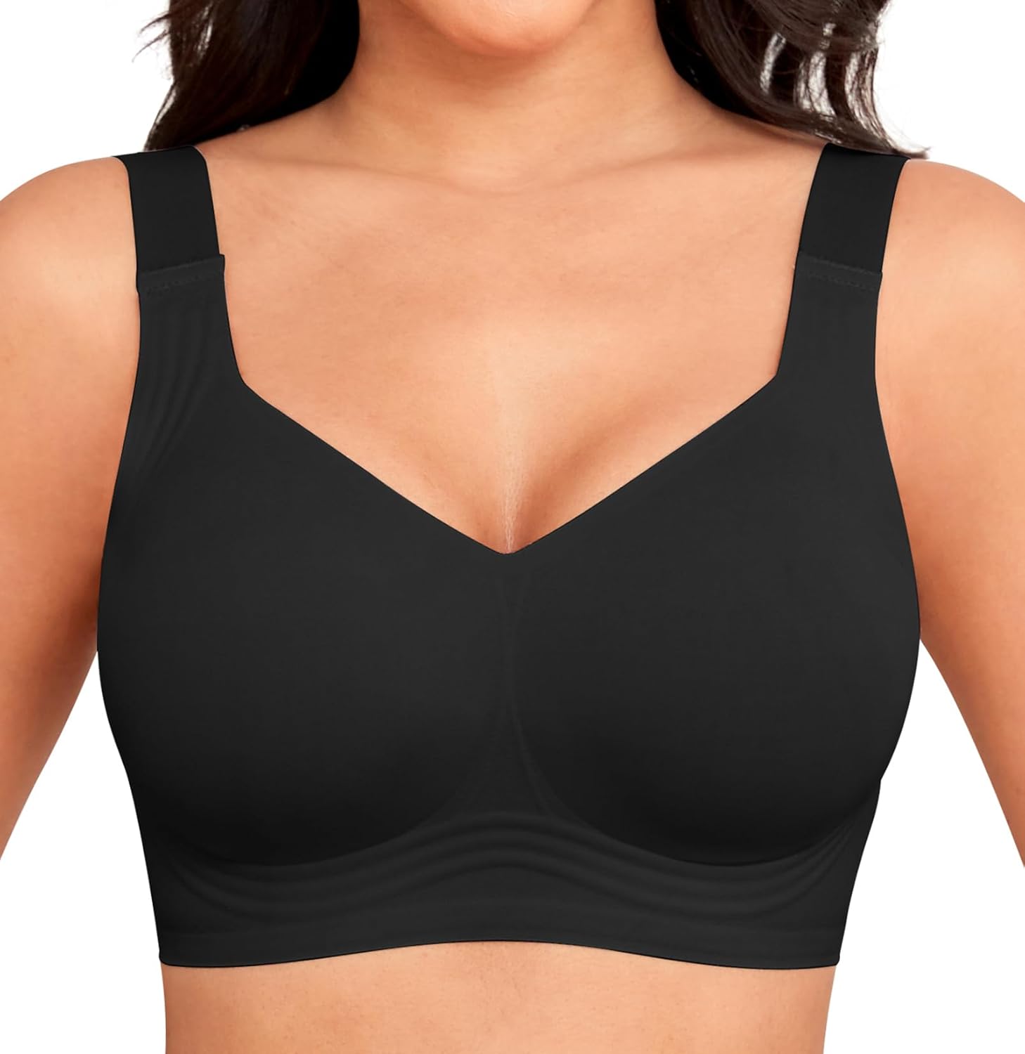 Wireless Full-Coverage Support Bra with Adjustable Straps for Women | Ella